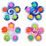 Rainbow Pop Bubble Fidget Spinner Simple Push Tie Dye Fidget Toys Silicone Spinners