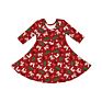 Rainbow Print Cute Toddler Long Sleeves Twirl Dress Boho Dress Elegant Casual Dresses