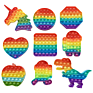 Rainbow Tie-Dye Silicone Sensory Autism Push Toys Game Last Fidget Toy