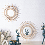 Rattan and Willow Cosmetic Mirror Hand Woven Wall Hanging Home Living Room Porch Decorative Wall Mirror