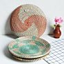 Rattan Woven Wall Decor Natural Seagrass Fruit Bowl Rattan Hanging Decorative for Home Bedroom Living Room