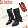 Rechargeable Battery Heated Women Leather Boots Electrically Heated Shoes