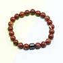 Red Jasper Bead Bracelet for Men Women Elastic Natural Healing Stone Bracelet Bangle