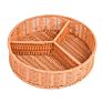 Renel Plastic Pe Rattan Woven round Candy Tray with Compartments