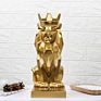 Resin Origami Polygon Crown Lion Statue for Table Top Decoration