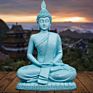 Resin White Sitting Buddha Sculpture Home Decorative Thai Statue Decor Gift Buddhism Creative Home Accessories