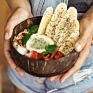 Reusable Containers Breakfast Vegan Salad Handmade Vietnamese Lacquer Coconut Shell Bowls Handicraft Natural Coconut Bowl