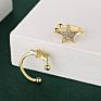 Rhej043 Direct Star Design 18K Gold Plated Zircon Cuff Earring for Ladies Anniversary Party Wedding