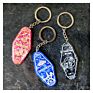 Room Hotel Vintage Glitter Acrylic Mini Logo Motel Keychain