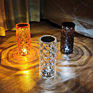 Rose Crystal Table Lamp Touch Change Color Diamond Desk Lamp Night Light for Restaurant Bar Bedside Decor