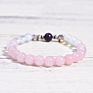 Rose Quartz Natural Stone Beaded Pink Crystal Bracelet Elephant Charm Bracelet for Women