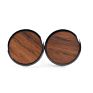 Round Black Wooden Cufflink Set For