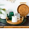 Round Rattan Baskets for Organizing Vegetable Bowl Food Storage Organizing Wicker Fruit Baskets