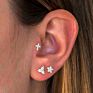 Roxi Silver 925 Fine Jewelry 5A Zircon Cross Stud Earring Cartilage Piercing Earrings