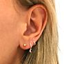 Roxi Zircon Star Moon Charms Drop Earrings Huggies Earrings for Women S925 Silver