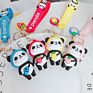 Rts Fast Ship Customized Log Korean Designer Promotional Souvenir Gifts 3D Cute Panda Key Chain Pendant Price Llaveros 3D