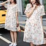 Rts Print Floral Breastfeeding Nursing Pregnant Women Casual Clothes Maternity Elegant Dress