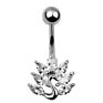 Ruigang Women Body Jewelry Crystal Medical Steel Button Piercing Zircon Peacock Belly Bars Navel Rings