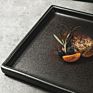 Rustic Crockery Banquet Restaurant Use Dishes Reactive 20Cm Black Entrees Porcelain Square Plate