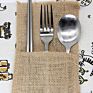 Rustic Wedding Party Christmas Decor Natural Burlap Utensil Cutlery Holders Pouch Bag Knifes Forks Napkin Silverware Holder Bag