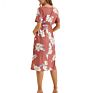 S--2Xl Sweat Maternity Evening Dresses Floral Printed Nightgown Lounge Wear Pregnancy Gown for Baby Breastfeeding