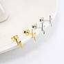 S925 Silver Jewelry 18K Gold Plated Small Lightning Bolt Stud Earrings