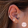 S925 Sterling Silver Personality Mini Diamond Lock Earrings for Women