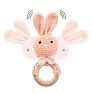Safety Bpa Free Silicone Baby Wooden Rabbit Crochet Bunny Rattles