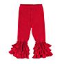 Sales Toddler Ruffle Leggings Solid Color Triple Cotton Kids Clothing Girls Ruffle Pants