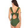 Sales Women's V Neck One Piece Swimsuit Ruffled Lace up Monokini