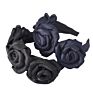 Satin Hair Accessories Women Hairband Headband Pure Satin Big Flower Hard Hair Band for Girls