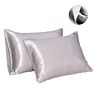 Satin Pillowcase for Hair and Skin Slip Cooling Satin Pillow Covers with Envelope Closure 2 Pack Silk Pillow Case