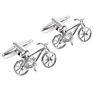 Savoyshi Novelty Bike Cufflinks for Mens Suit Shirt Cuffs Silver Bicycle Model Cuff Links Male Gift Jewelry