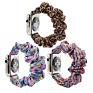 Scrunchy Elastic Watch Band 42Mm 38Mm, Leopard Seersucker Scrunchies Watch Band for Apple Iwatch Strap
