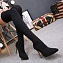 Sell Black Long Boots Woman Over-The-Knee Sock Booties Stiletto Heel Women's Boots