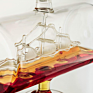 Sell Cylinder Ship Wooden Base Decanter Whisky Glass with Tap Gift Set