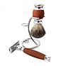 Shaving Tools Set Pure Badger Shaving Brush Double Edge Safety Razor Stainless Steel Stand 3 in 1 Shaving Kit
