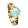 Shenzhen Gold Diamond Stainless Steel Wood Women Watch with Mop Dial