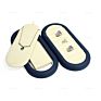 Shi Sheng Luxury Mircrofiber Leather Green Blue Oval Necklace Display Earrings Ring Dish Tray for Windows