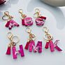 Shiny Sequin Resin Initial Keychain for Women Purse Charm Alphabet Key Ring Letter A-Z Key Chain