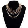 Shixin Simple Multi Layer Chain Design Silver Color Gold Color Long Chain Necklace for Women Jewelry Party Gifts Wedding
