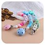 Silicone Baby Pacifier Clip Handmade Free Personalized Crochet Beads Silicone Crown Pacifier Chain Holder Baby Safe Teething