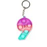 Silicone Popping Its Mini Fidget Toy Bubble Letter Number Alphabet Shape Character Pocket Push Buttons Pop It Keychain