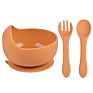 Silicone Spoon Fork Baby Dinnerware Set Silicon Bowl First Stage Self Feeding Suction Food Bowls for Babies Kids Toddlers