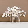 Silver Pearl Crystal Wedding Hair Combs Hair Accessories Bride Bridesmaid Jewelry for Women