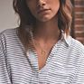 Simple 316L Stainless Steel Silver Hammered Crescent Moon C Shaped Pendant Ckoker Necklace for Women