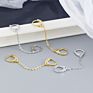 Simple 925 Silver Hip Hop Pure Handcuff Tassel Chain Huggie Hoop Earring