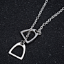 Simple Gift Jewelry Double Horse Stirrup Lariat Pendant Necklace for Your Friends with Chain