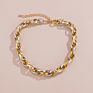 Simple Hollow Out Women's Short Clavicle Chain Geometric Color Splicing Twist Chain Necklace Suitable for All Place