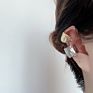 Simple No Pierced Single Piece C Shaped Wide Hammered Texted Ear Bone Clip Earring Cuff Earrings for Ladies Girls